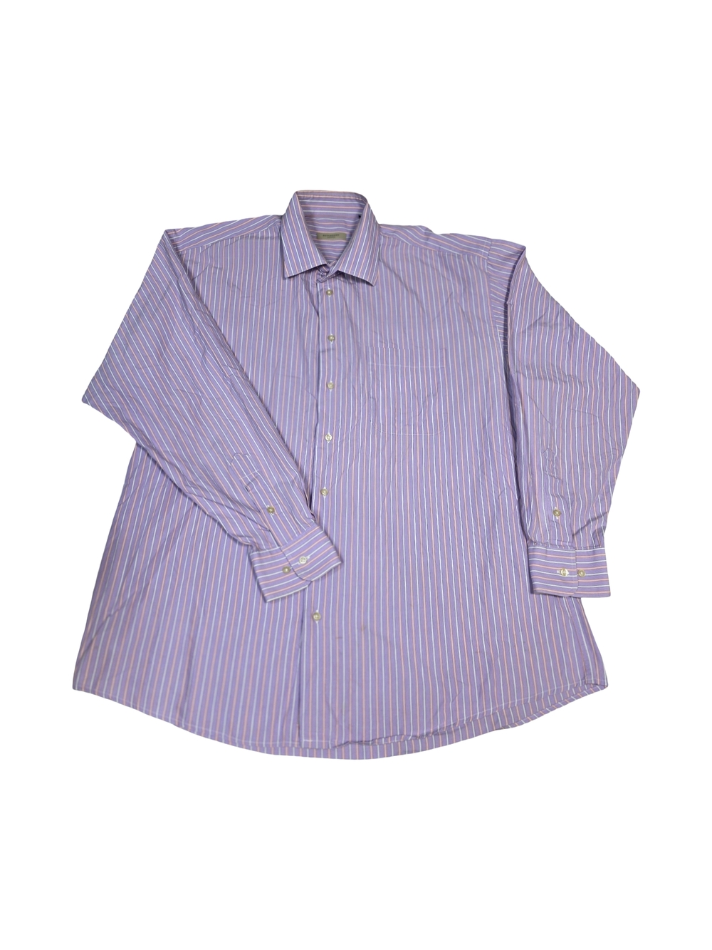 Burberry London Shirt Mens XL Purple Striped Button Down Dress Shirt Cotton